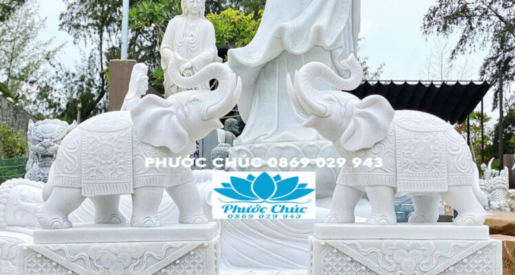 Tượng Voi Đá được chế tác tại Cơ Sở Điêu Khắc Đá Mỹ Nghệ Phước Chúc